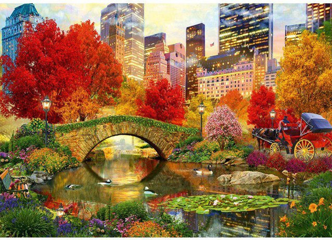 FIYO Diamond Painting Set Central Park Herbst Landschaft als Malerei und Stickerei, Mehrfarbig, B/H: 30 x 20 cm - Bild 1