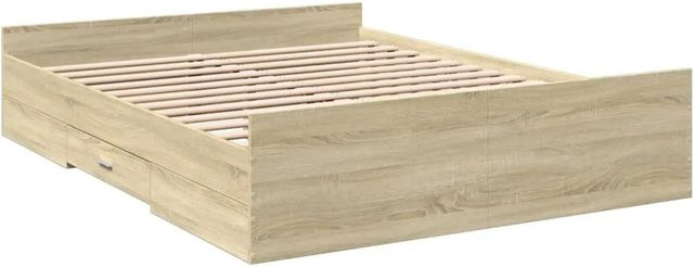 vidaXL Bettgestell mit Schubladen aus Holzwerkstoff in Sonoma-Eiche, B/T/H: 160 x 200 x 163 cm - Bild 1