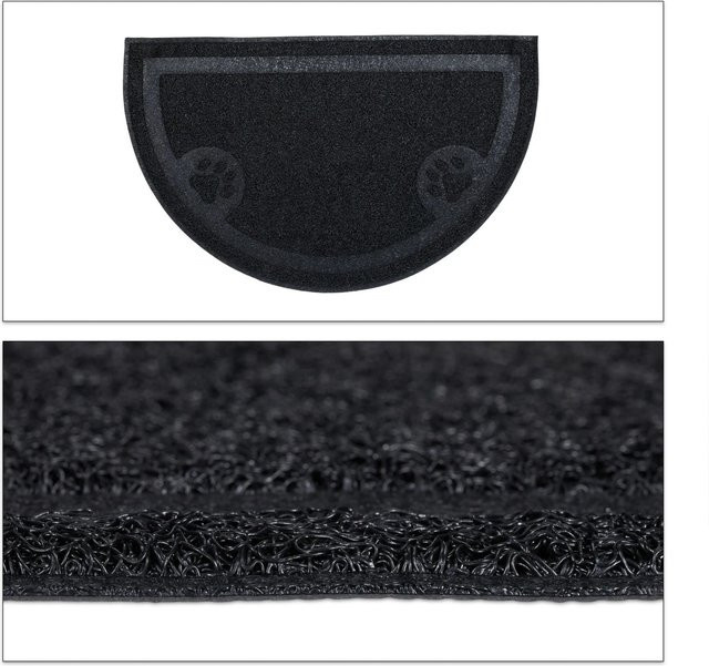 Relaxdays Katzenklo Matte aus PVC in Schwarz, rutschfest, B: 59 cm, T: 40 cm - Bild 1