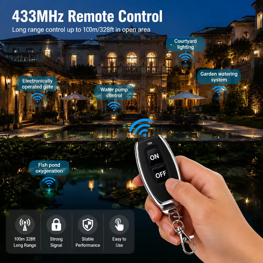 FUNNYSHIELD 433MHz RF-Relais-Empfänger Mikro-Empfängermodul Controller Schalter für 12V 24V Drahtlose Fernbedienung - Bild 4