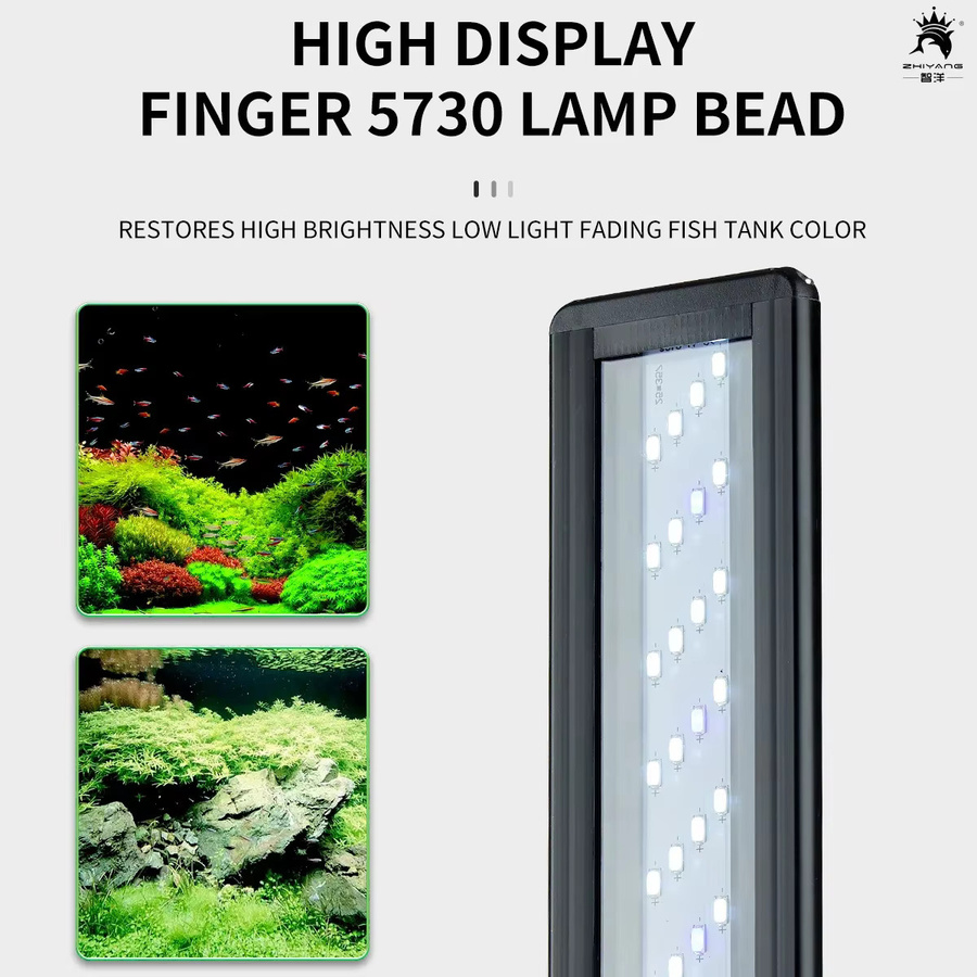 LED Aquariumlicht mit Timer und Vollspektrum für Wasserpflanzen, Blau-Weißes Pflanzenlicht mit Stativ und Clip-Halterung - Bild 4