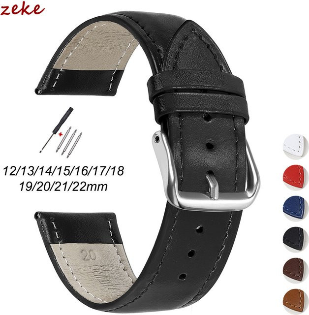 crazyband Uhrenarmband Kalbsleder, Schwarz, Unisex - Bild 1
