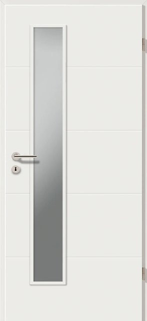 GetaDoor Zimmertür Catro Line mit satiniertem Glas in Weiß, Anschlag Rechts, Höhe: 198,5 cm, Breite: 86 cm - Bild 1
