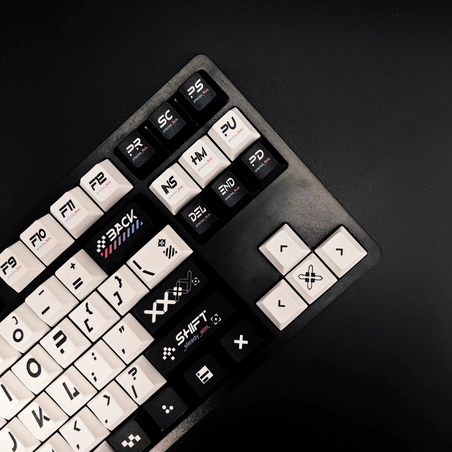Aifei PrintStream Tastenkappen Set aus PBT mit Farbsublimation im Cherry-Profil für MX-Switches, 139 Tasten, Schwarz - Bild 4