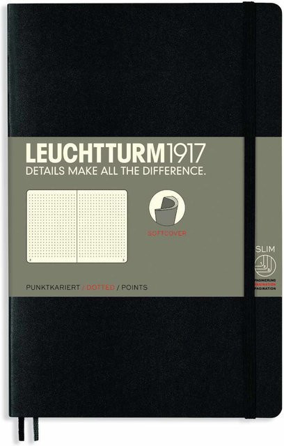 LEUCHTTURM1917 Notizbuch B6 Softcover Dotted Schwarz - Bild 1