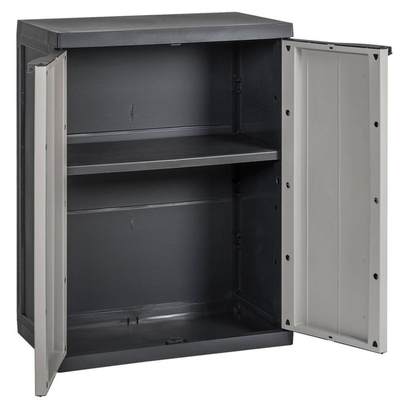 Toomax Kunststoffschrank Grau mit Regalböden B/H/T: 65 x 85 x 37 cm - Bild 2