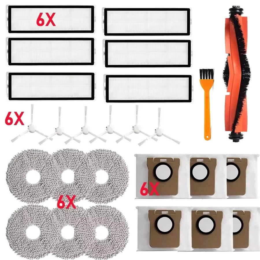 Zubehör-Set für Dreame L10s Ultra und S10 Pro sowie Xiaomi X10 Plus und X20 Plus mit Staubbeuteln, Filtern, Mopps und Seitenbürsten - Bild 3