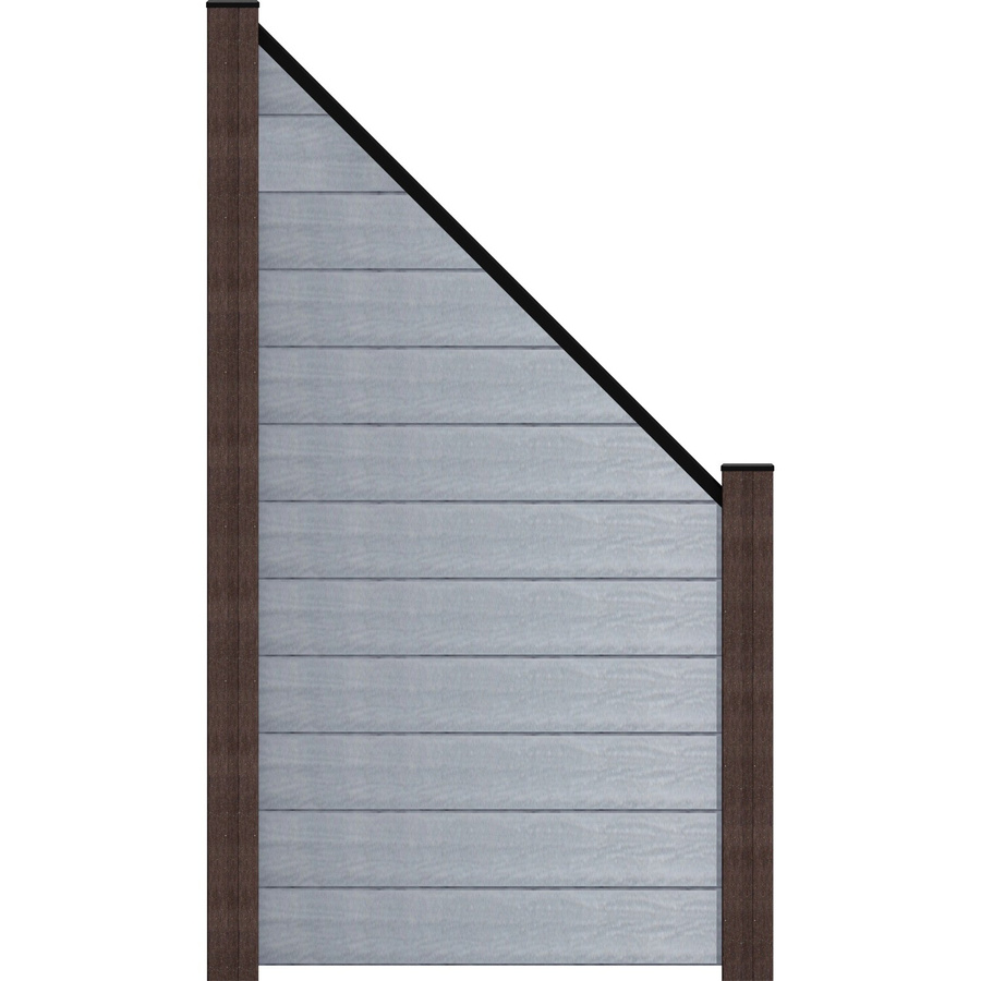 GroJa Steckzaun Solid BPC Abgeschrägt in Steingrau, Höhe: 90 cm, Breite: 180 cm, Tiefe: 1,9 cm - Bild 2