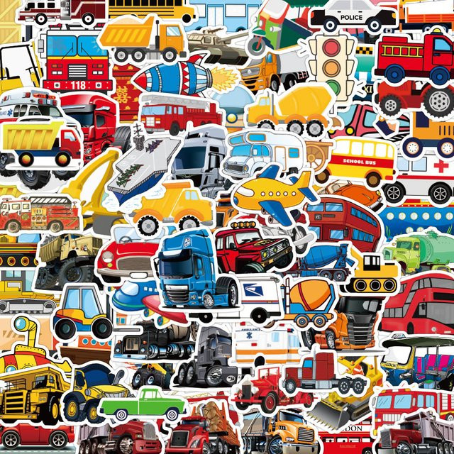 Rspctou Cartoon-LKW- und Baufahrzeug-Aufkleber, Sticker, multicolor - Bild 1