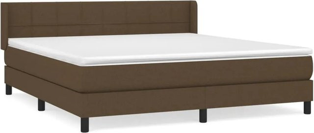 vidaXL Boxspringbett mit Matratze in Dunkelbraun, Hybrid-Design mit Taschenfederkern, B/T: 160 x 200 cm - Bild 1