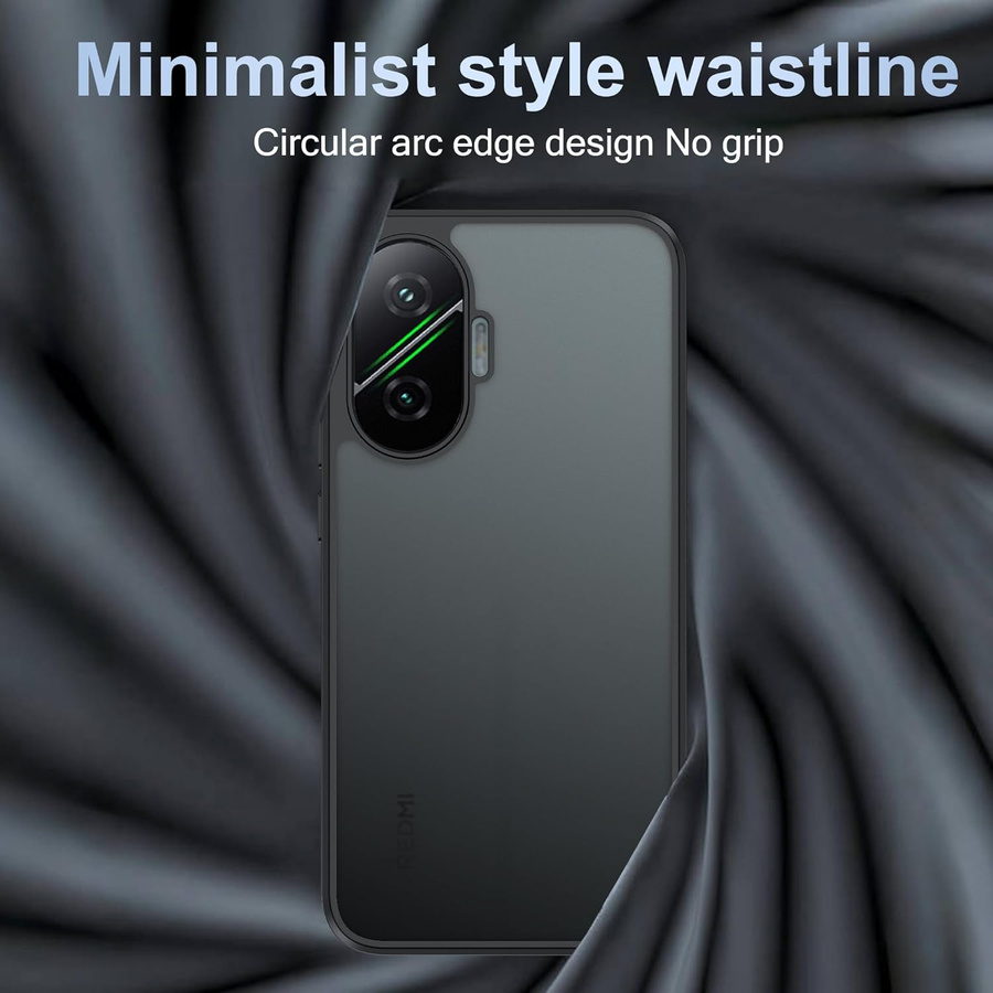 Stoßfeste Xiaomi Poco F7 Handyhülle mit mattiertem Gehäuse und Hautgefühl in Schwarz und Transparent - Bild 4