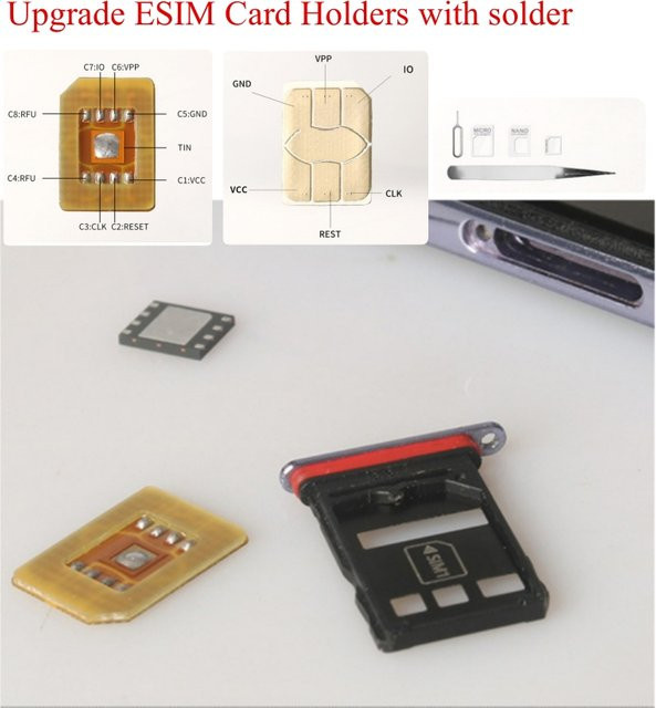 LICHIFIT eSIM zu Nano-SIM Adapterplatine als Hochtemperatur-Lötadapter für 5x6mm Chips - Bild 1