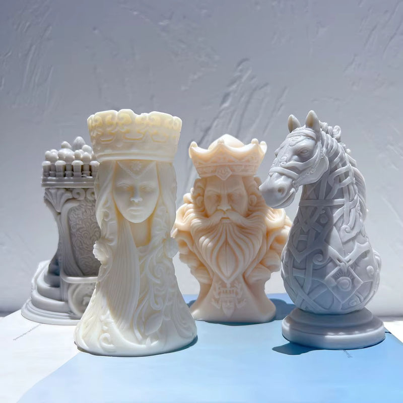 SANZON Silikonform für Schachfiguren aus Sojawachs oder Kunstharz, Weiß, Dekorationsform für König, Königin, Ritter, Turm - Bild 2