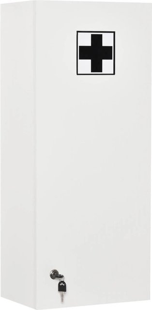 Kleankin Medizinschrank abschließbar mit verstellbaren Regalböden weiß B/T/H: 30 x 20 x 70 cm - Bild 1