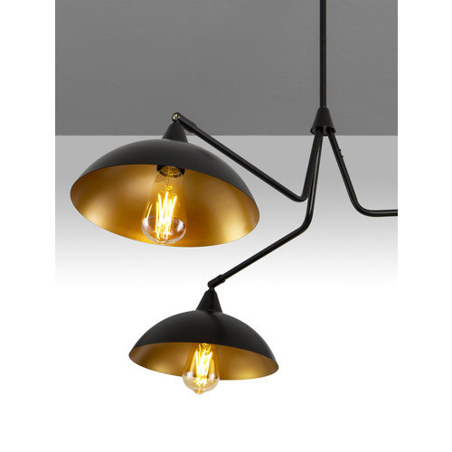 NOVA LUCE Deckenleuchte Mirba, 3-flammige LED-Pendelleuchte aus Metall, Schwarz/Goldfarben - Bild 2