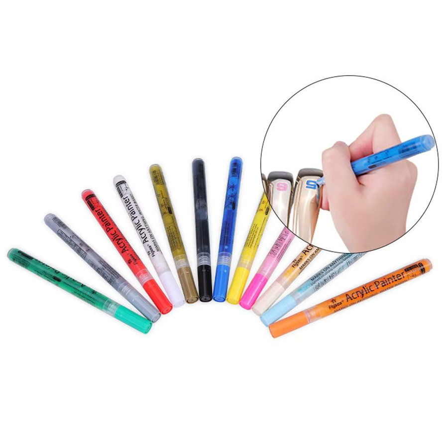 Golf Club Acryl-Tintenstift mit Farbwechsel-Effekt, wasserfeste Tinte, Gelb und Multicolour - Bild 2
