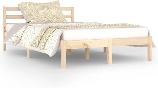 vidaXL Massivholzbett aus Kiefer in Braun, B/T/H: 120 x 200 x 69,5 cm - Bild 1