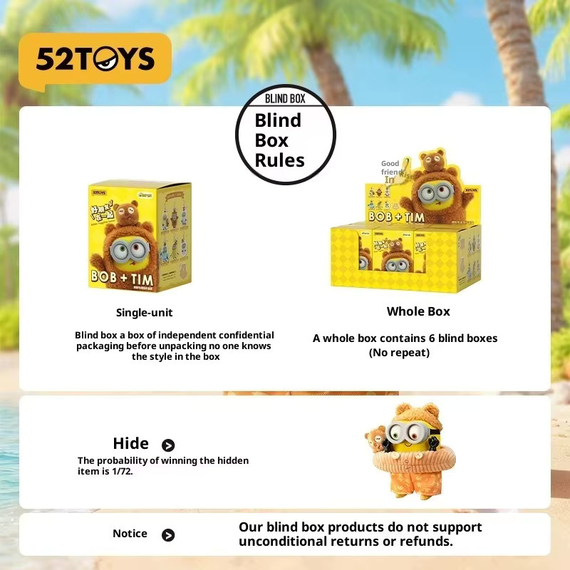 Bob&Tim Minions Vinyl Plüsch Blind Box Puppe, Schlüsselanhänger - Bild 3