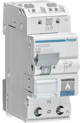 Hager ARC906D Brandschutzschalter RCBO 2-polig 20A 230V in Blau und Weiß - Bild 1
