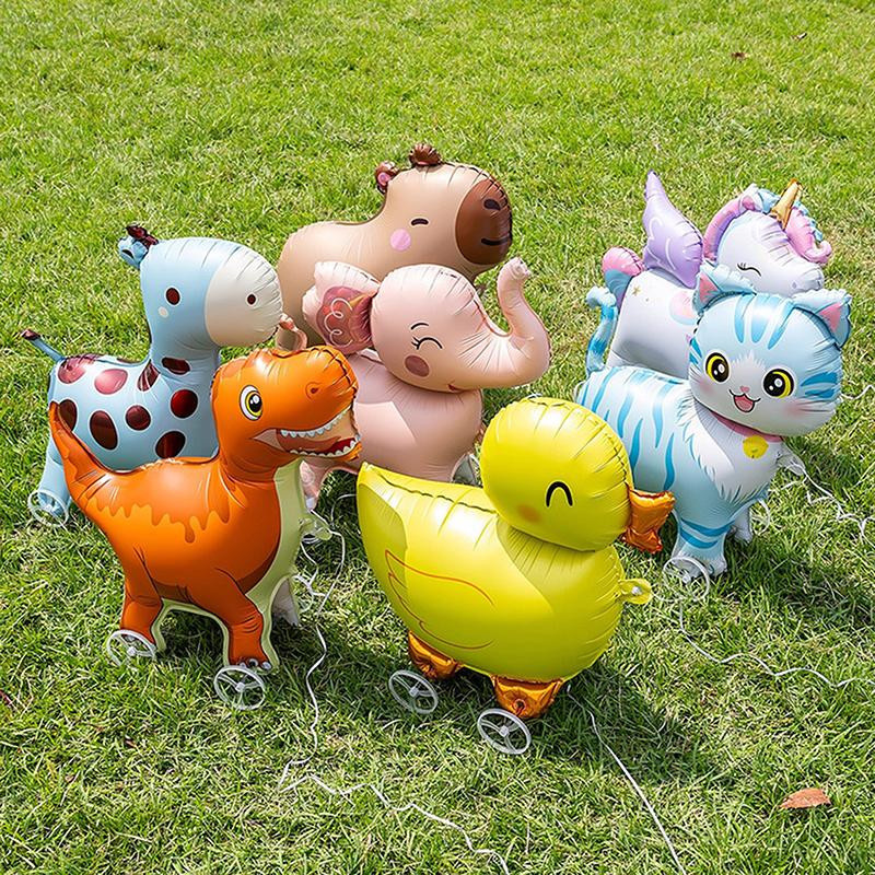 4D Cartoon Elefant Folienballon mit Rad für Kindergeburtstage und Babypartys, Mehrfarbig - Bild 1