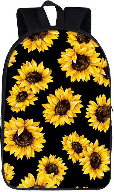 Fancy Style Studio Wasserdichter Oxford Laptop-Rucksack mit 3D-Druck Design Sonnenblumen und Sternennacht für Schüler und Studenten, Unisex, Mehrfarbig - Bild 1
