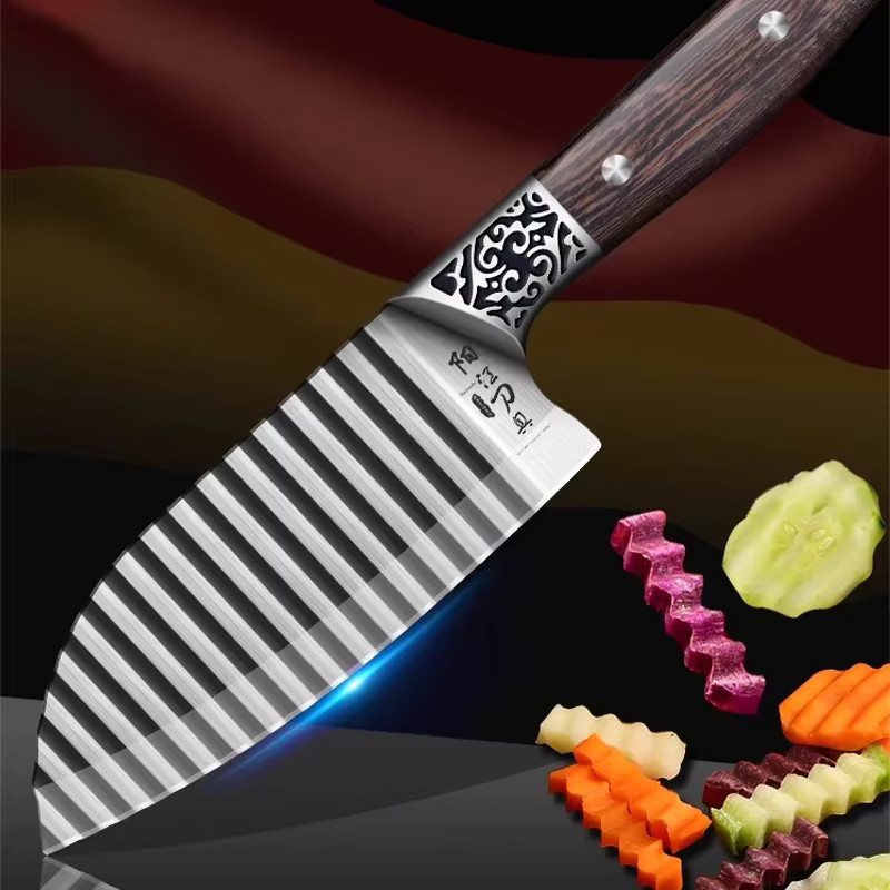 PLYS Wellenmesser aus Edelstahl in Silber, geschärftes Kartoffelmesser zum Schneiden von Rettich und Kartoffeln - Bild 2