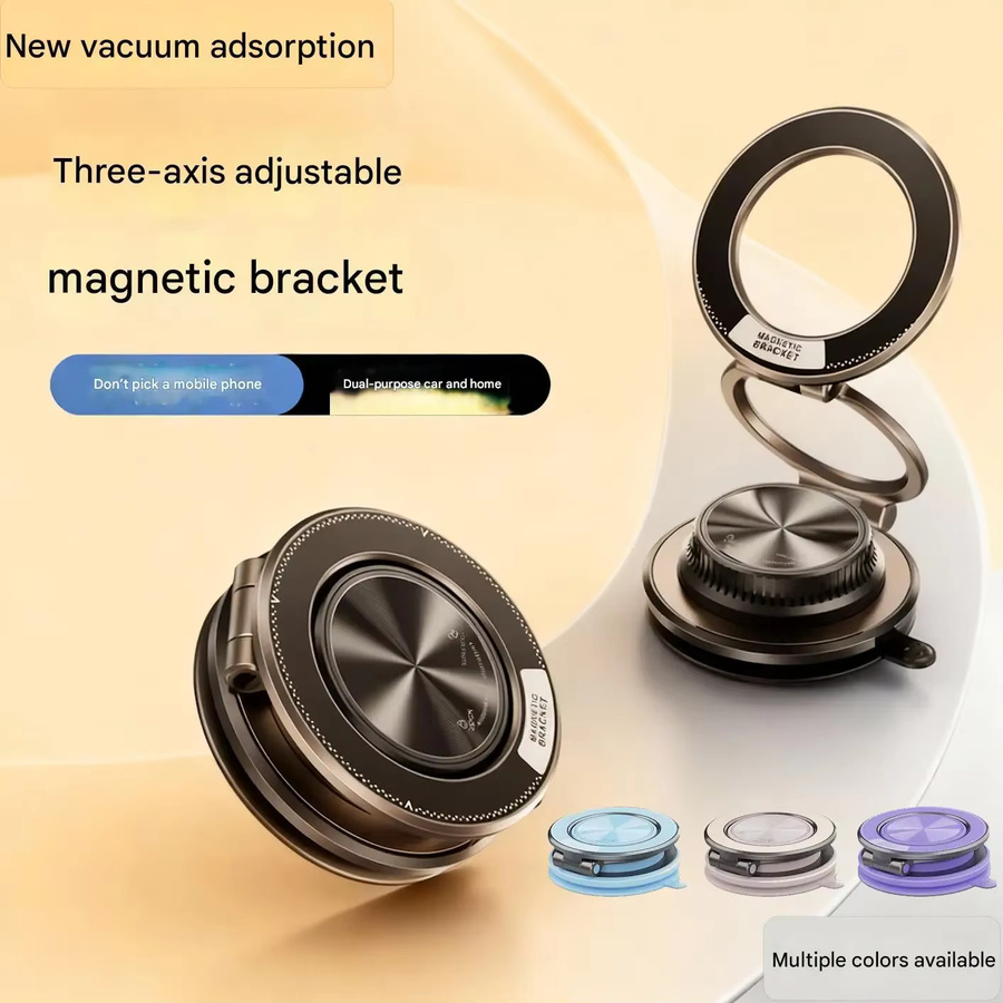 Magnetische faltbare Autohalterung aus Aluminiumlegierung in Blau mit 360-Grad-Drehung und Vakuumadsorption für dein Smartphone - Bild 2