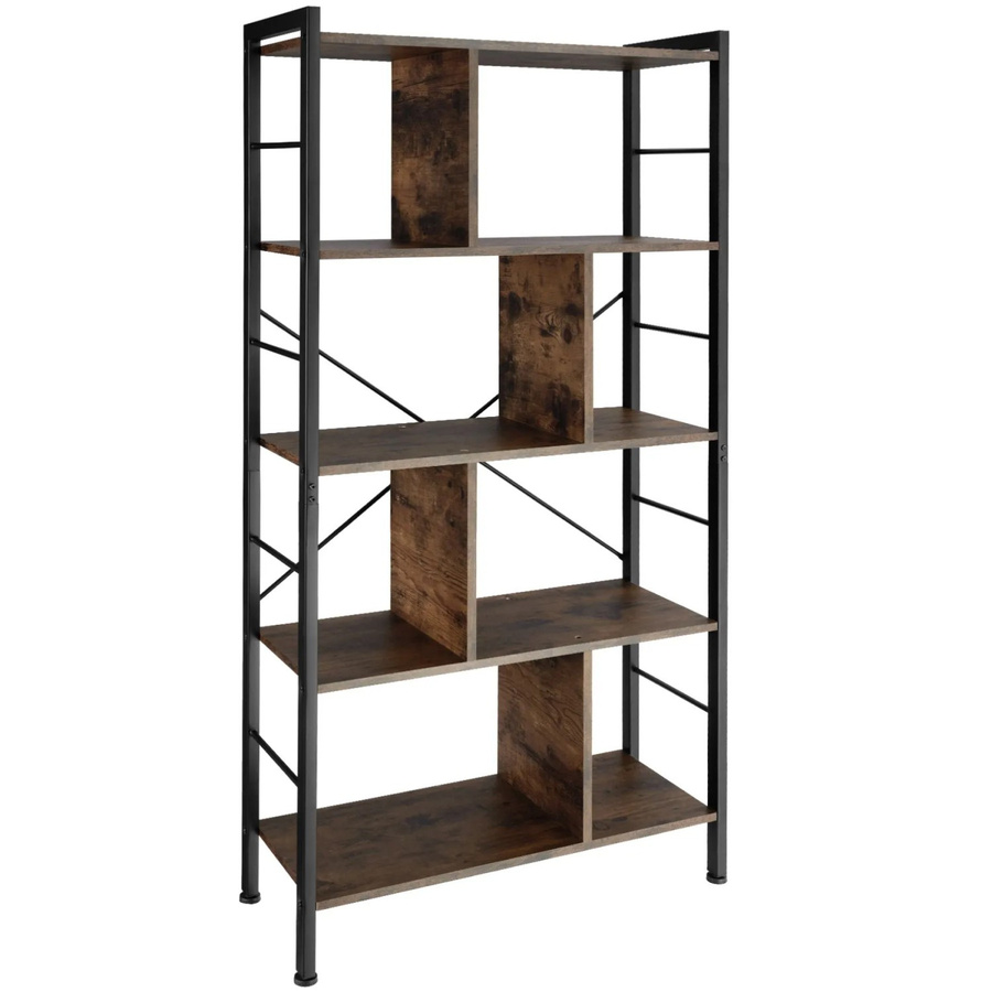 tectake Regal Charleston Industrial Style aus Holz und Stahl, Dunkel, B/T/H: 75,5 x 30 x 155 cm - Bild 2