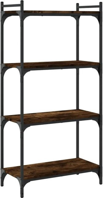 vidaXL Bücherregal mit 4 Böden in Braun aus Holzwerkstoff und Metall, B/T/H: 60 x 30 x 120 cm - Bild 1