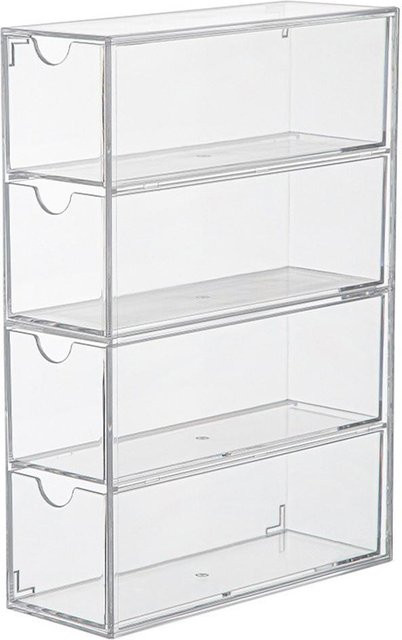 Brillen-Organizer-Etui von happybuySE mit 4 Fächern aus Acryl in Weiß und Transparent - Bild 1