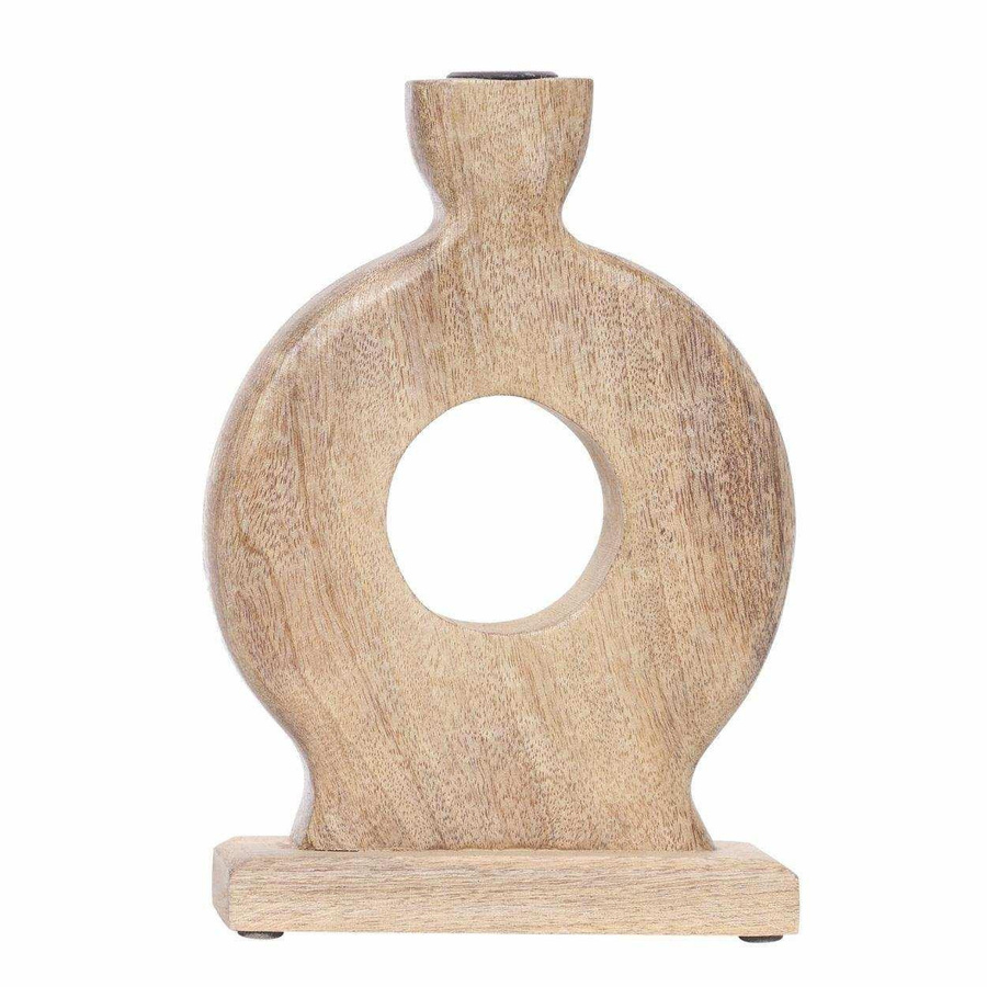 House of Nature Kerzenhalter Japur aus Mangoholz in Natur Braun Beige Höhe: 23 cm - Bild 1