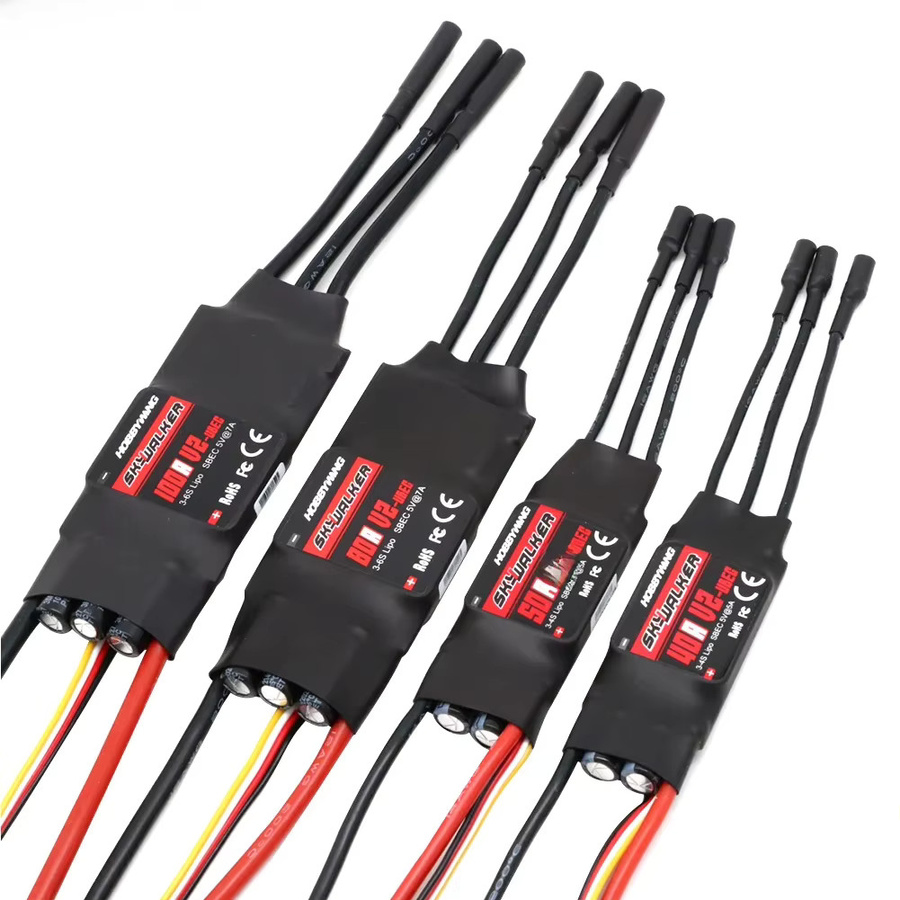 Hobbywing Skywalker V2 Brushless ESC Regler mit BEC/UBEC für RC Quadcopter und Hubschrauber, Schwarz - Bild 4