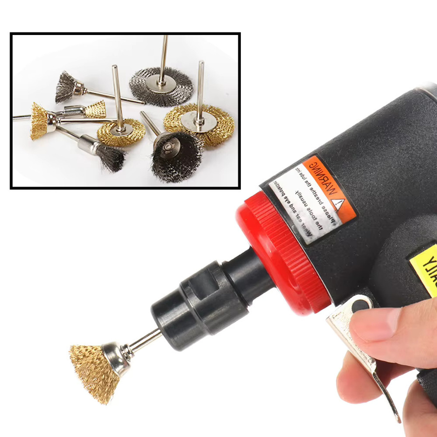 SI FANG Messing Drahtbürsten Set zum Polieren und Entfernen von Rost, Goldfarben, Durchmesser: 3 mm, Länge: 38 mm - Bild 2
