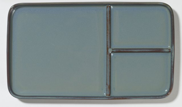 Bongusto Sushi-Platten-Set aus Porzellan in Grau und Blau, B/T/H: 27,5 x 16,2 x 2,0 cm - Bild 1