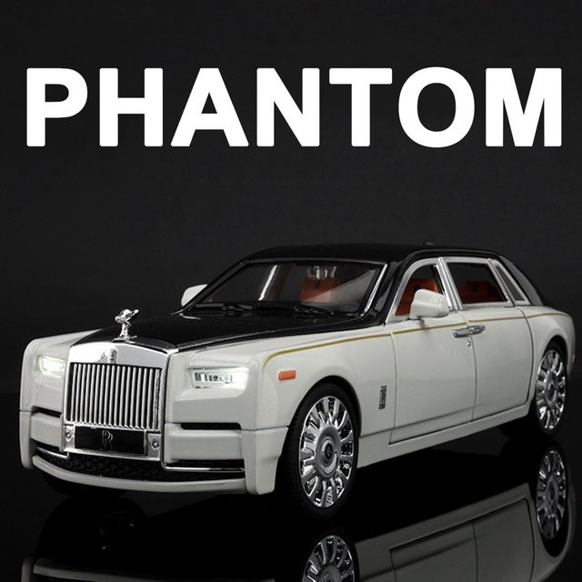 MAKEDA Rolls-Royce Phantom, Spielzeugautomodelle, Maßstab 1:20, Metall, Licht und Sound, 6 Türen geöffnet, zurückziehbar - Bild 1