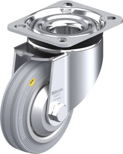 Blickle Lenkrolle LK-RD 100R-1-VLI-FA aus verzinktem Stahl mit 100 mm Rad-Durchmesser und 100 kg Tragfähigkeit - Bild 1