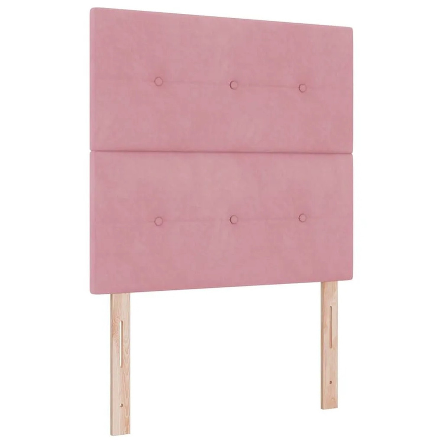vidaXL LED Boxspringbett mit Matratze in Rosa, Stoff, B/T: 120 x 193 cm - Bild 1