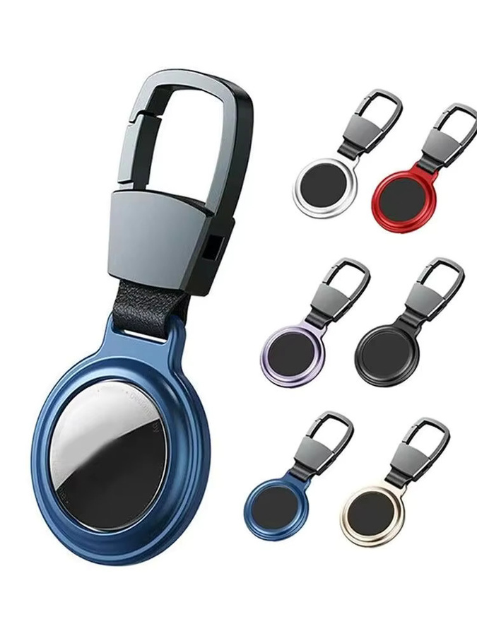 Magnetische Metall Schutzhülle für Apple AirTag in Lila als Schlüsselbund Halter und Haustier Kragen Locator - Bild 7