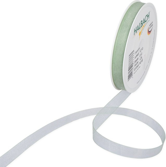 Halbach Organzaband Rolle in Mint, Breite: 10 mm, Länge: 10 m - Bild 1