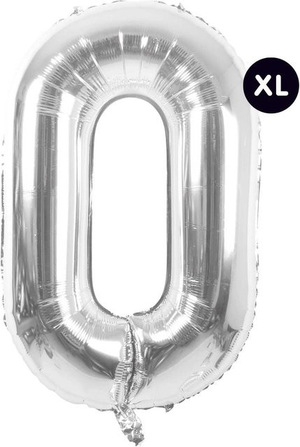 Rico Design Folienballon Zahl in Silber, Höhe: 86 cm - Bild 1