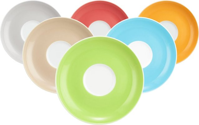 Seltmann Weiden Teeuntertassen Liberty Pure Colors aus Porzellan, 6er Set, Mehrfarbig, Durchmesser: 13 cm - Bild 1