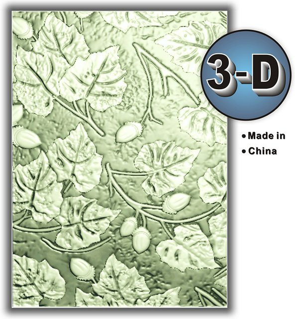 Geprägter 3D-Ordner aus Kunststoff mit Blatt- und Eichelblüten-Design für DIY-Papiersteckbücher und Kartenherstellung - Bild 1