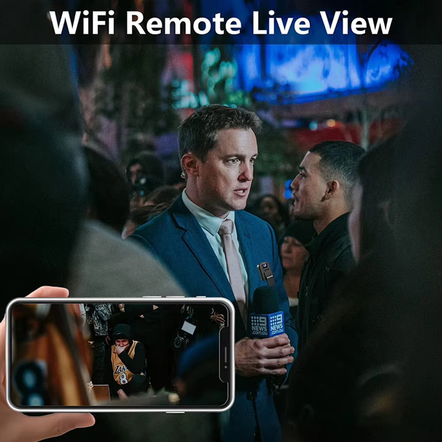 Occkic Mini Action Kamera mit 1080P HD Wifi, Tragbare Digitale BodyCam mit IR Nachtsicht in Schwarz - Bild 5