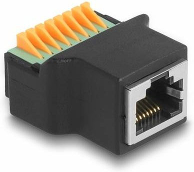 Delock RJ45 Netzwerk Adapter Ethernet LAN Schwarz Grün (1x RJ45-Buchse - 1x Buchse) - Bild 1