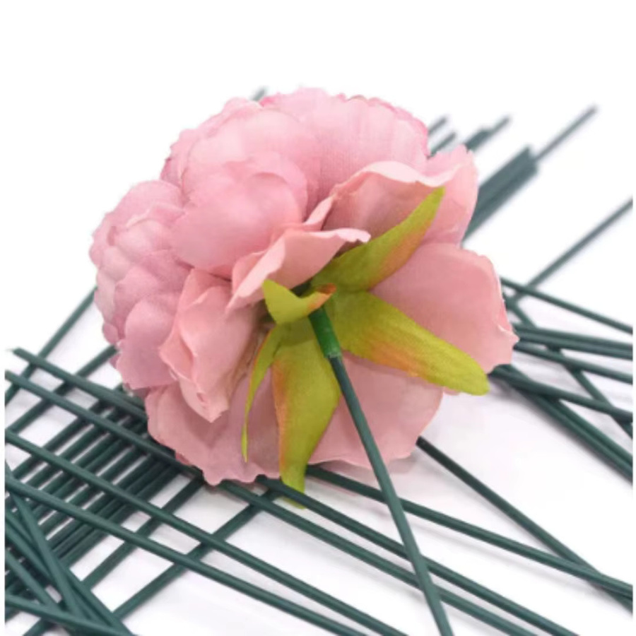 50 Stück grüne Blumendrahtstiele aus Metall für Floristen und DIY-Dekorationen, Länge: 20 cm, Durchmesser: 2 mm - Bild 4