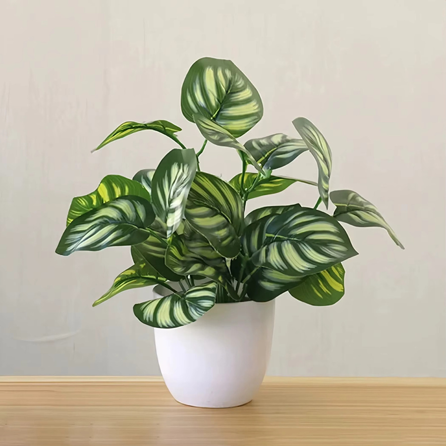 Uflower Künstliche Pflanze Bonsai in grünem Keramiktopf für Home Office Desktop Dekoration, Höhe: 22 cm - Bild 3