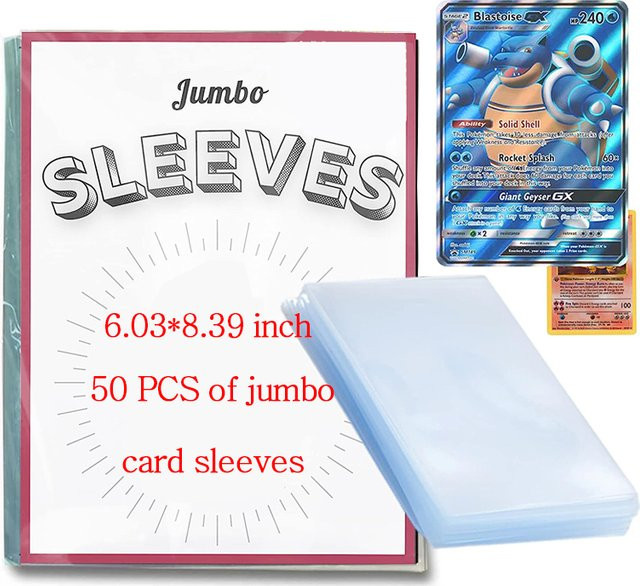 50-teiliges Set Jumbo Karten Ärmel, Pokémon, Transparent - Bild 1
