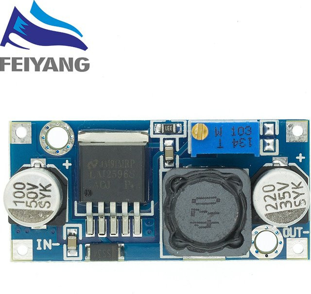 SAMIROB LM2596 DC-DC Abwärtsreglermodul in Blau mit einstellbarem Eingang 4V-35V und Ausgang 1,23V-30V - Bild 1