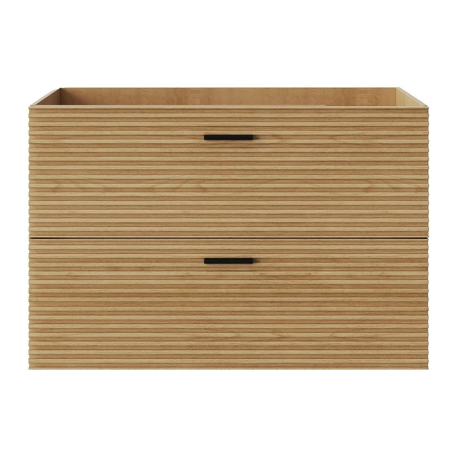Waschbeckenunterschrank Sarone von Vente-unique in Naturfarben Hell mit Rillenstruktur, Breite: 80 cm, Tiefe: 46 cm, Höhe: 55 cm - Bild 2