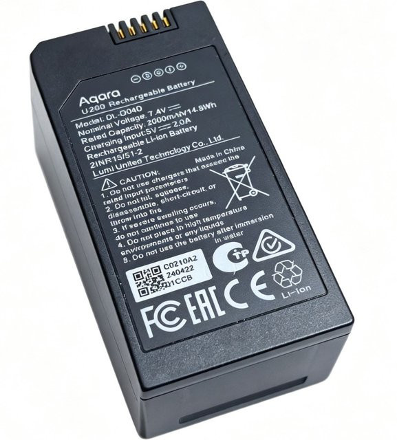 Aqara Wiederaufladbarer Akku 7,4V 2000mAh in Schwarz für Smart Door Lock DL-D04D U200 U200lite U300 - Bild 1